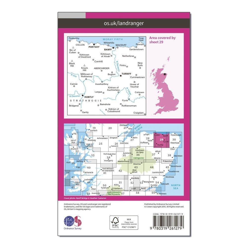 Landranger 29 Banff & Huntly, Portsoy & Turriff Map With Digital Version