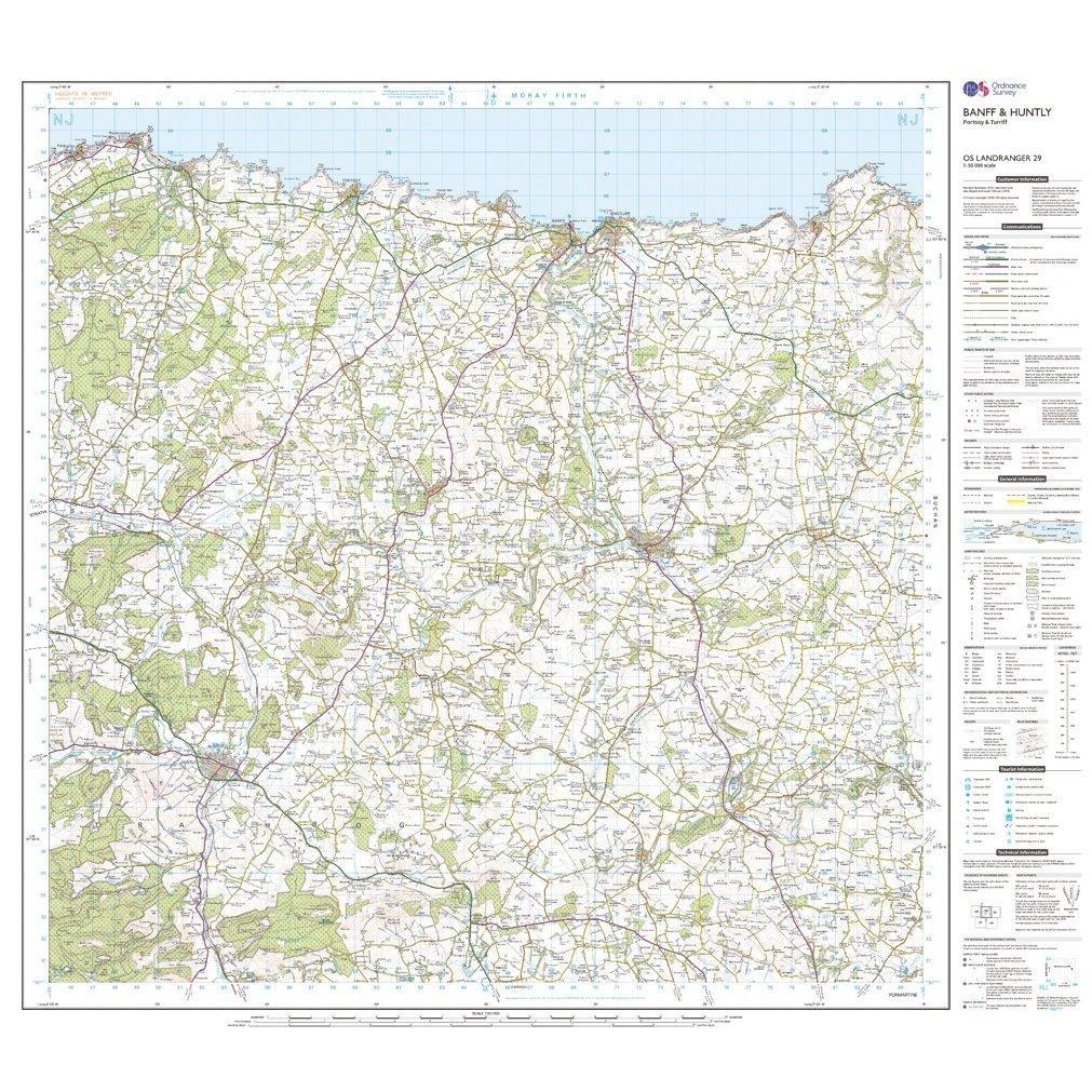Landranger 29 Banff & Huntly, Portsoy & Turriff Map With Digital Version