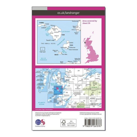 Landranger 39 Rum, Eigg & Muck Map With Digital Version