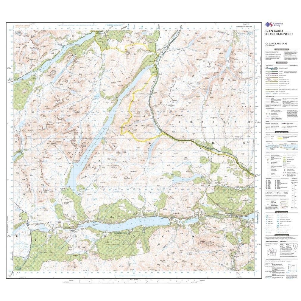 Landranger 42 Glen Garry & Loch Rannoch Map With Digital Version