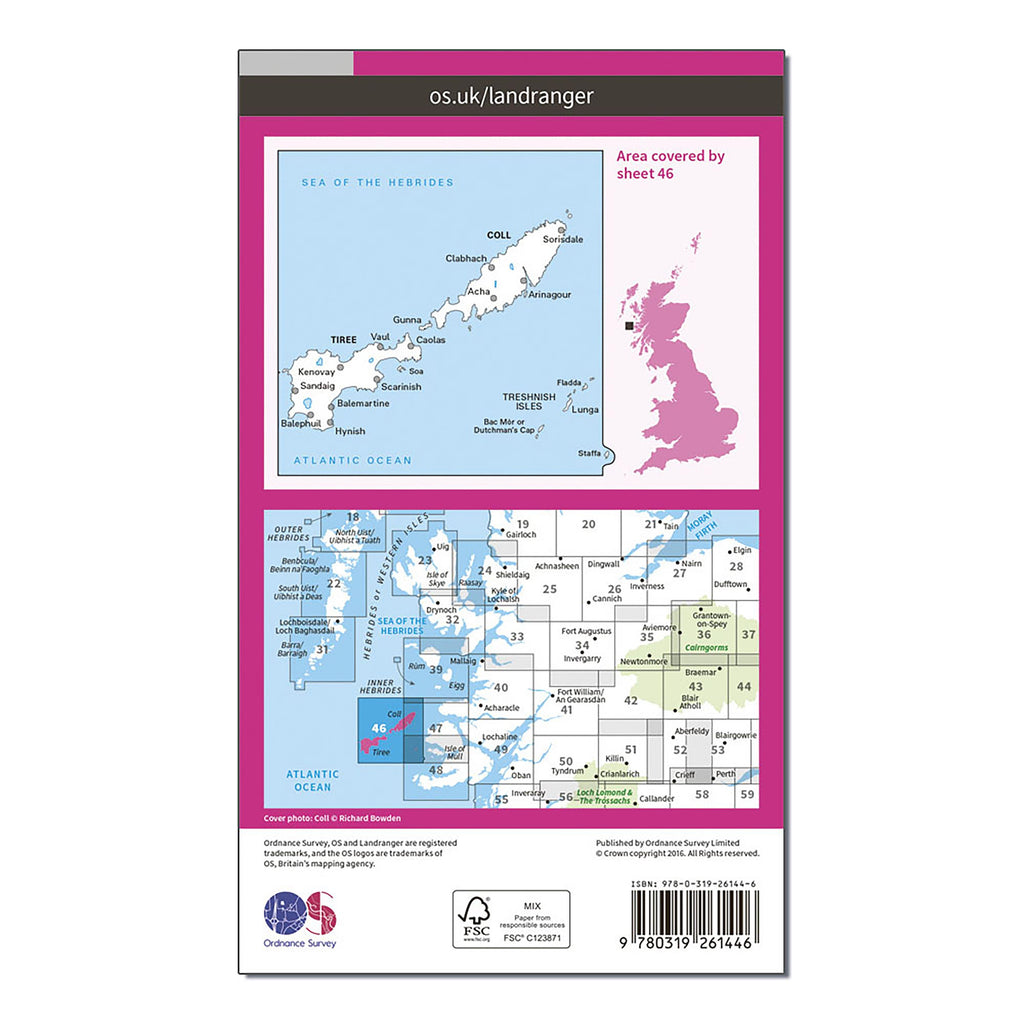 Landranger 46 Coll & Tiree Map With Digital Version