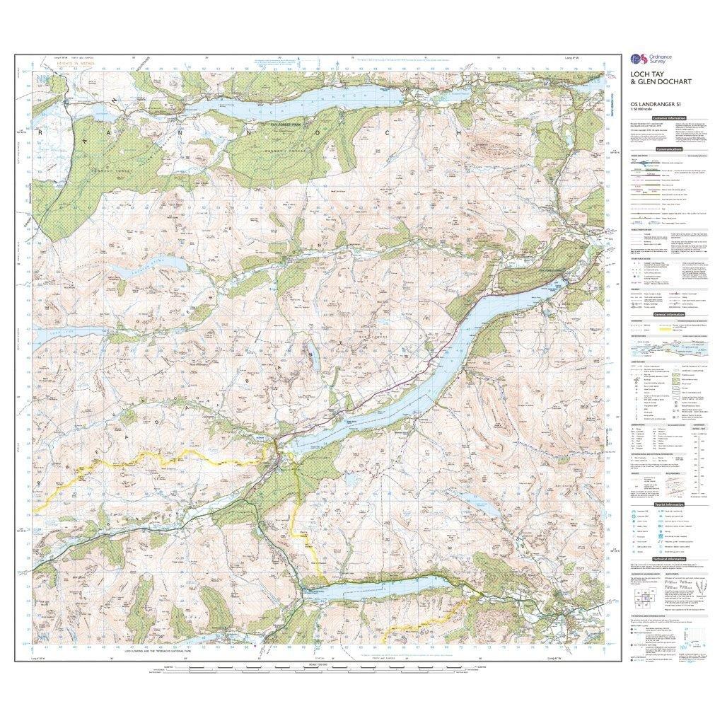 Landranger 51 Loch Tay & Glen Dochart Map With Digital Version