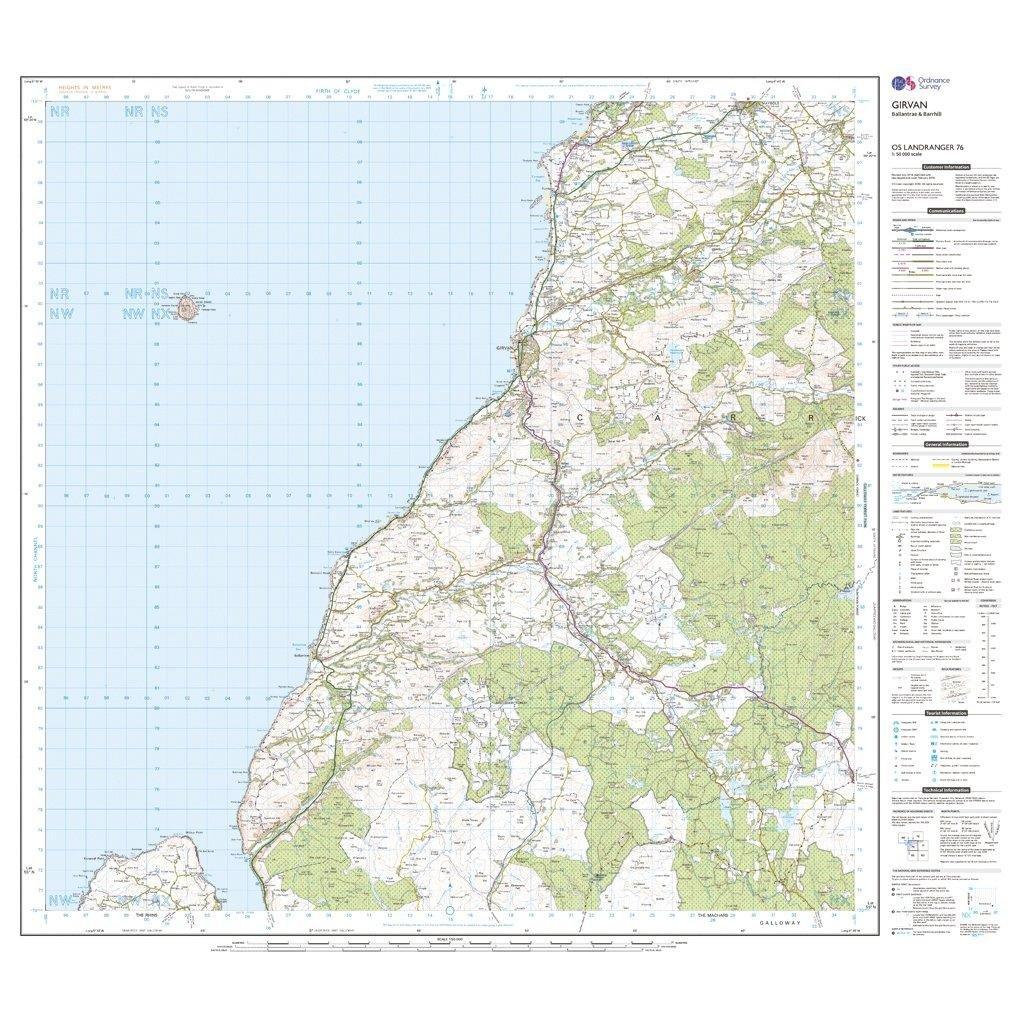 Landranger Active 76 Girvan, Ballantrae & Barrhill Map With Digital Version