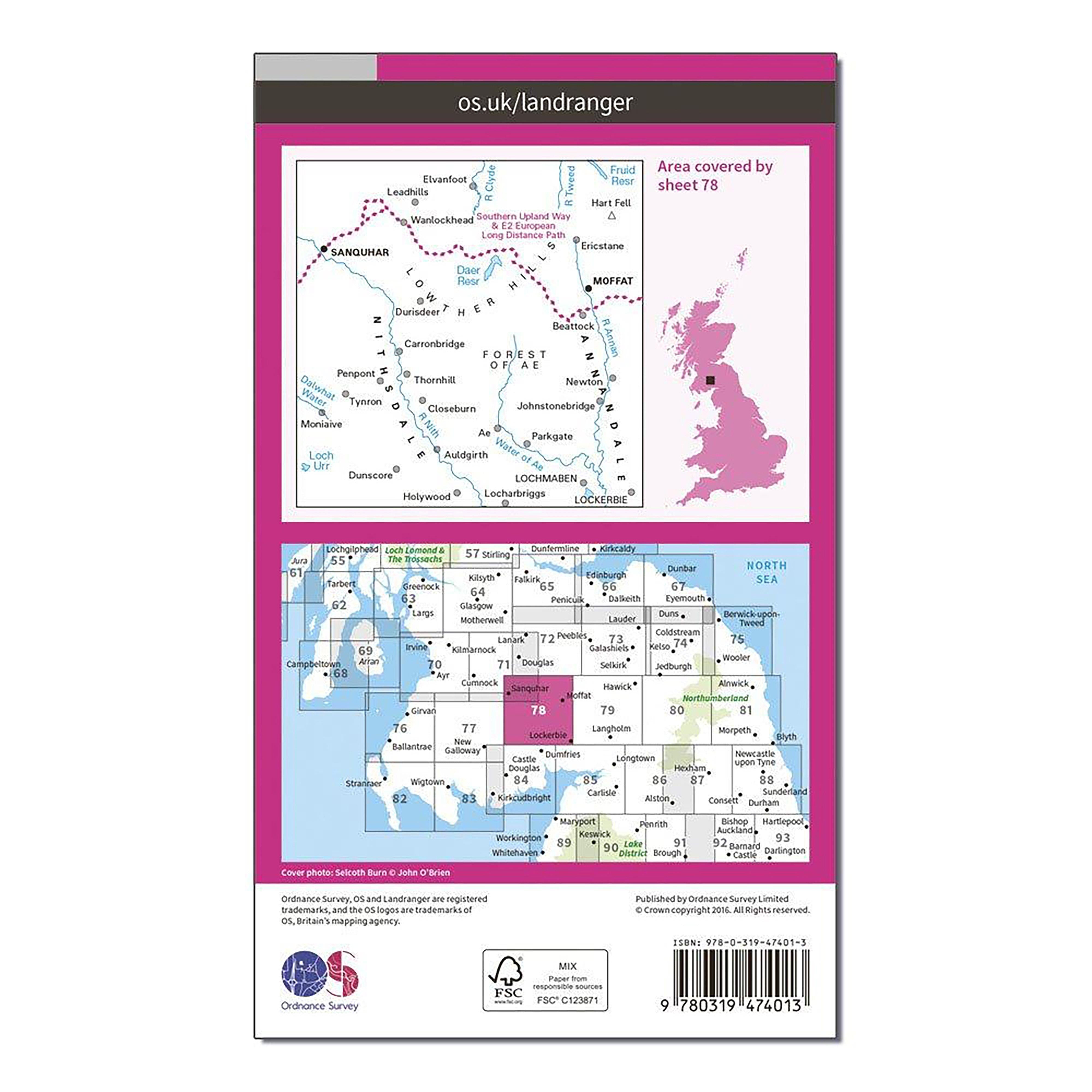 Landranger Active 78 Nithsdale & Annandale, Sanquhar & Moffat Map With Digital Version