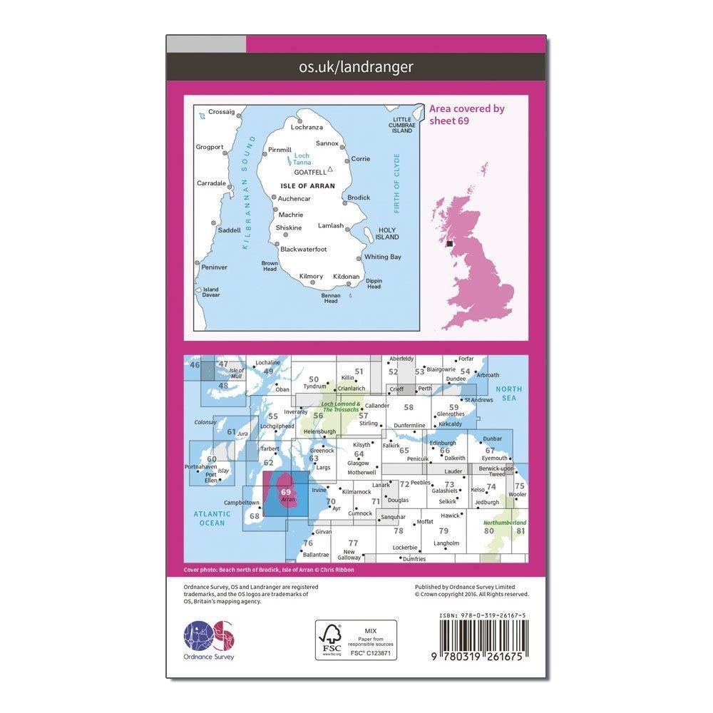 Landranger 69 Isle of Arran Map With Digital Version
