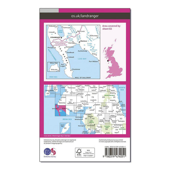 Landranger Active 82 Stranraer & Glenluce Map With Digital Version
