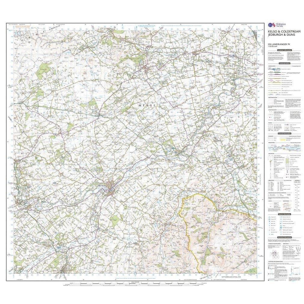 Landranger 74 Kelso & Coldstream Map