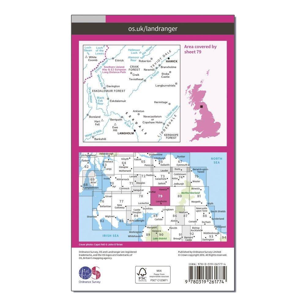 Landranger 79 Hawick & Eskdale, Langholm Map With Digital Version