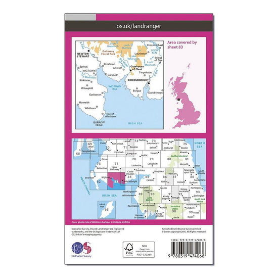 Landranger Active 83 Newton Stewart & Kirkcudbright, Gatehouse of Fleet Map With Digital Version