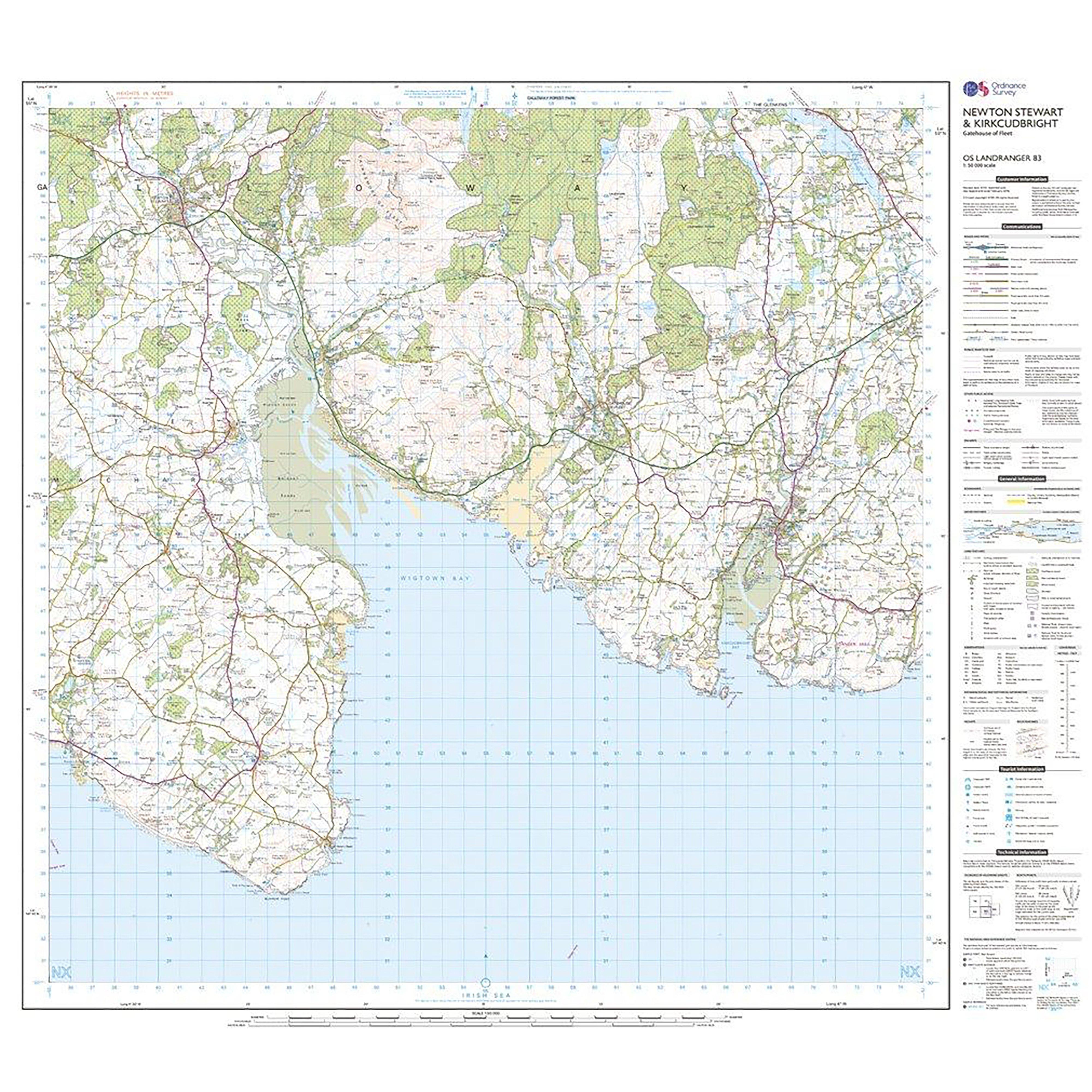 Landranger Active 83 Newton Stewart & Kirkcudbright, Gatehouse of Fleet Map With Digital Version