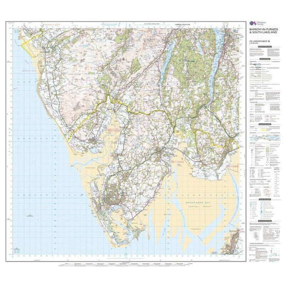 OS Landranger 96 Barrow-in-Furness & South Lakeland Map