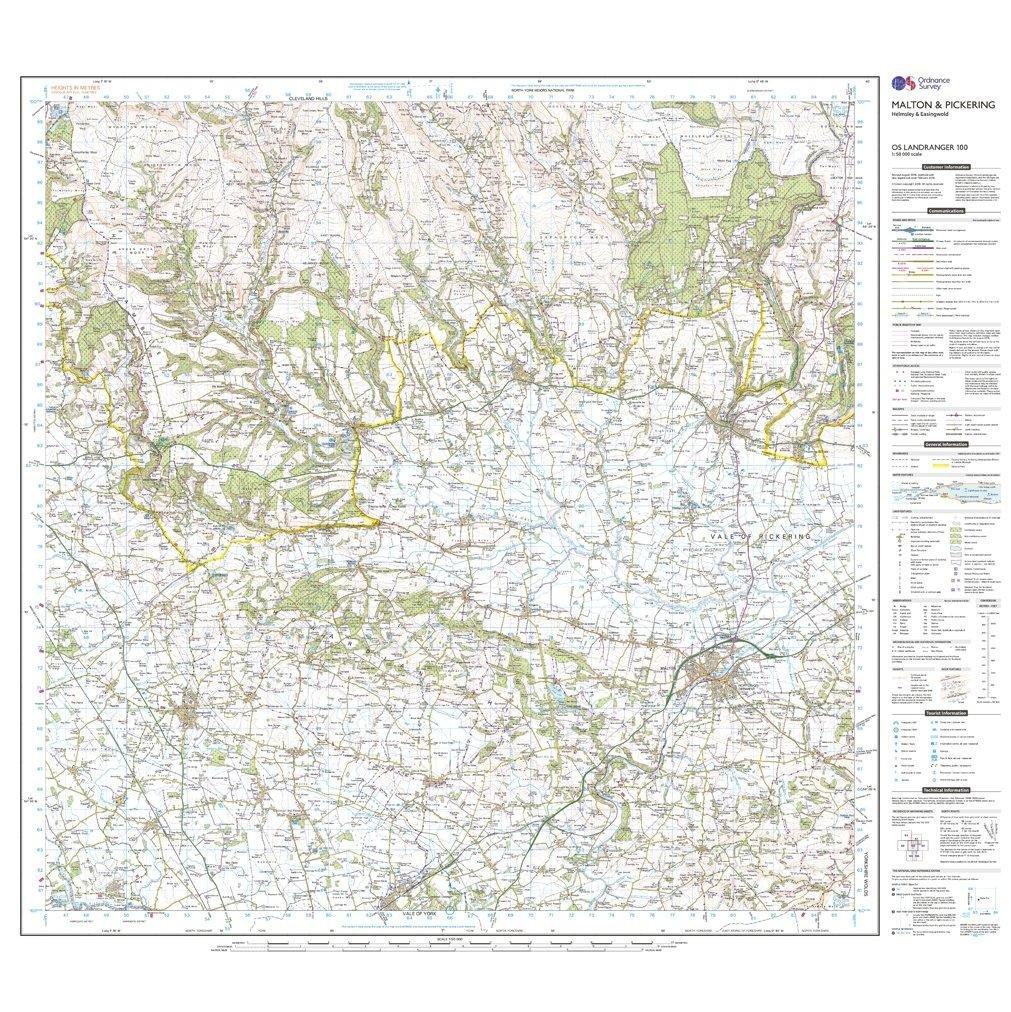 Landranger 100 Malton & Pickering, Helmsley & Easingwold Map With Digital Version