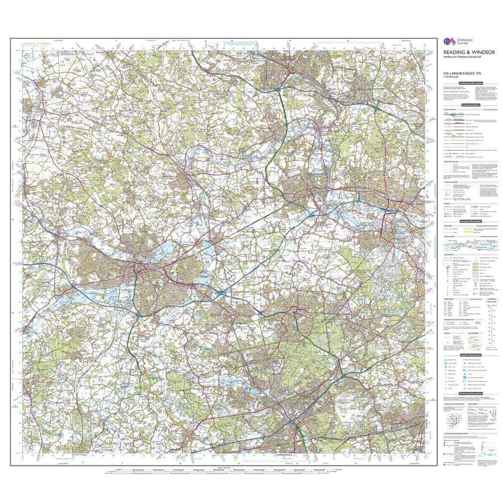 Landranger 175 Reading, Windsor, Henley-on-Thames & Bracknell Map With Digital Version