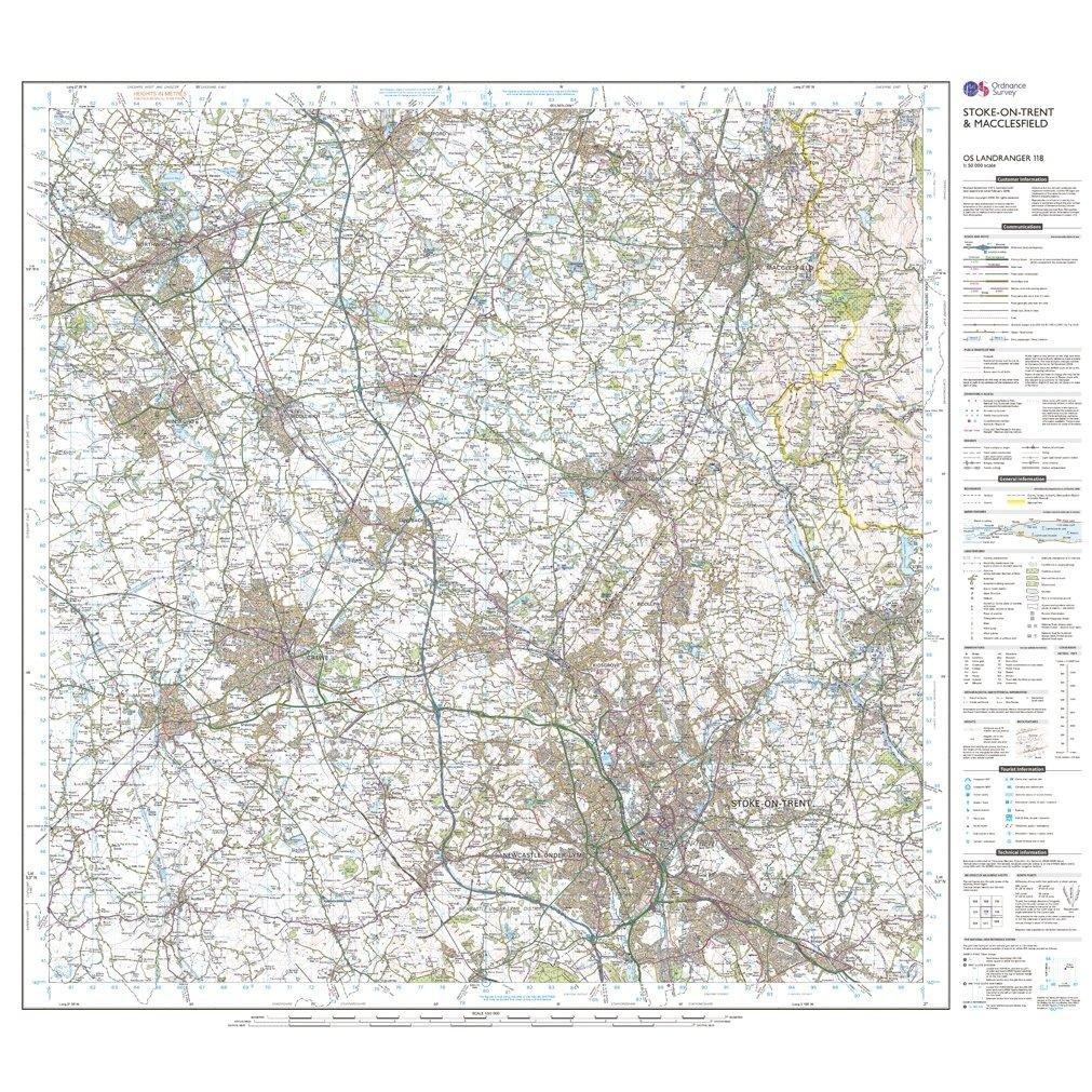 Landranger 118 Stoke-on-Trent & Macclesfield Map With Digital Version