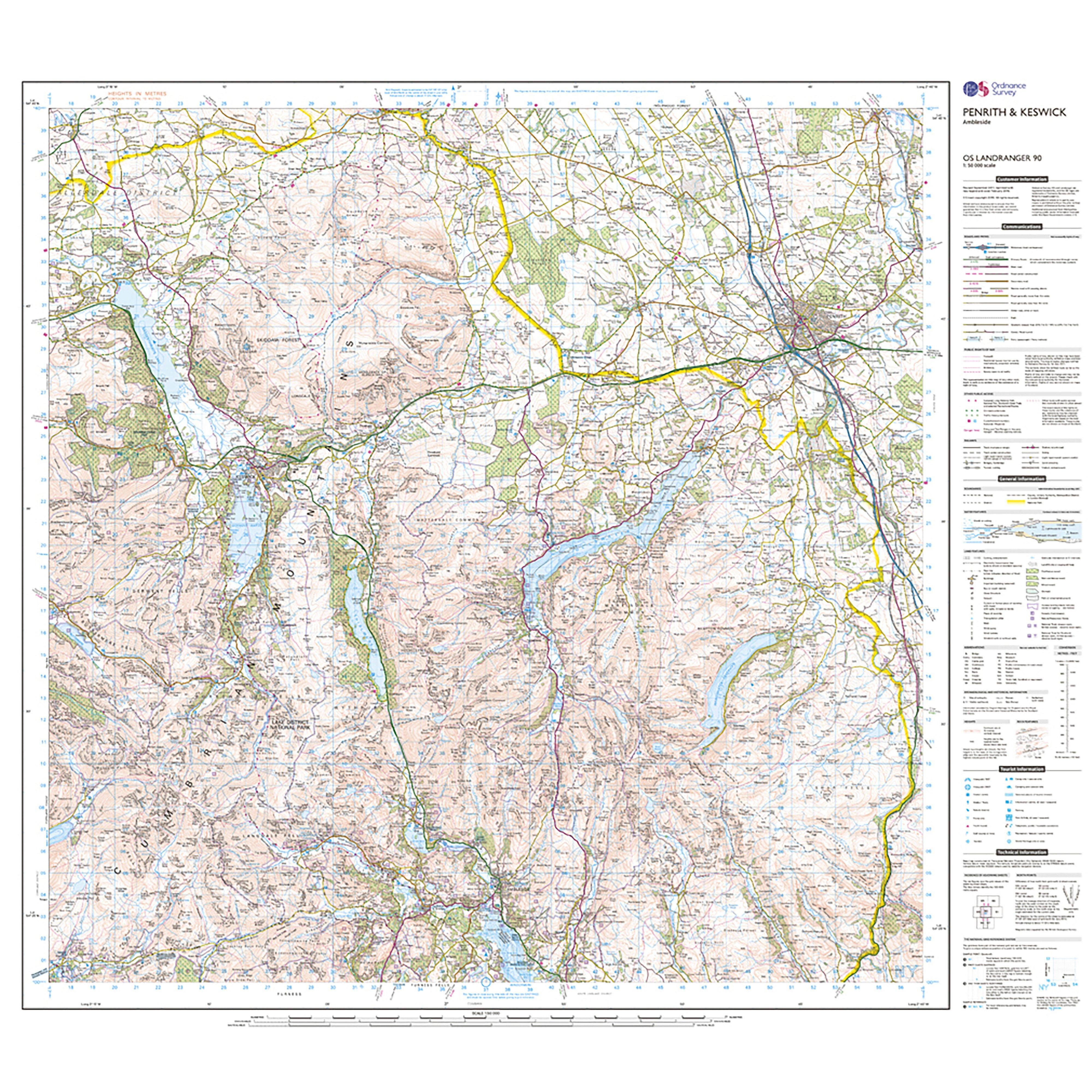 Landranger Active 90 Penrith, Keswick & Ambleside Map With Digital Version