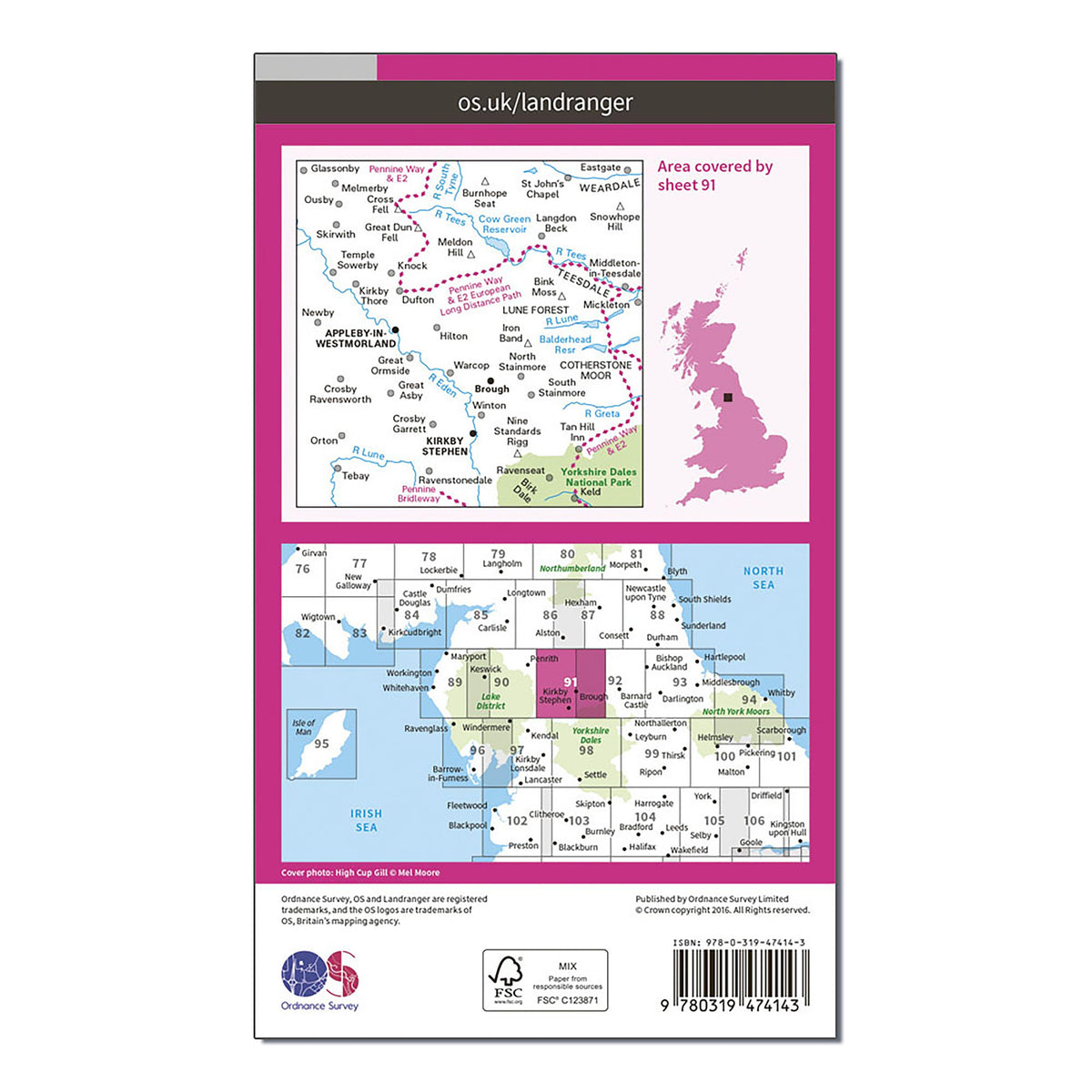 Landranger Active 91 Appleby-in-Westmorland Map With Digital Version