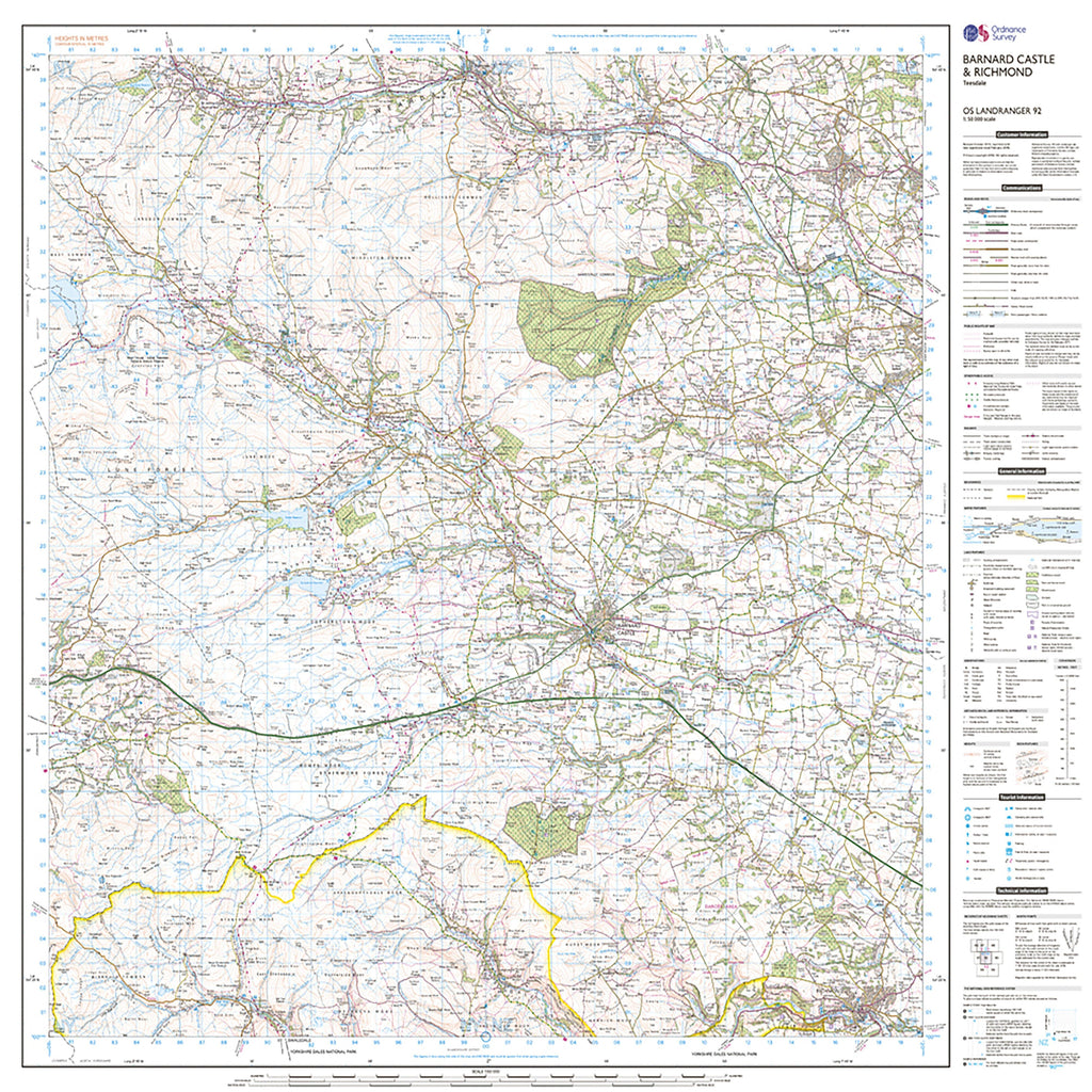 Landranger Active 92 Barnard Castle and surrounding area Map With Digital Version