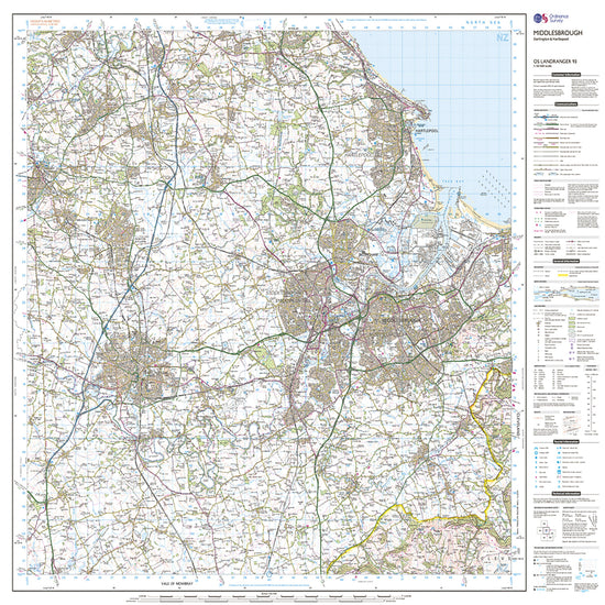 Landranger Active 93 Middlesbrough, Darlington & Hartlepool Map With Digital Version