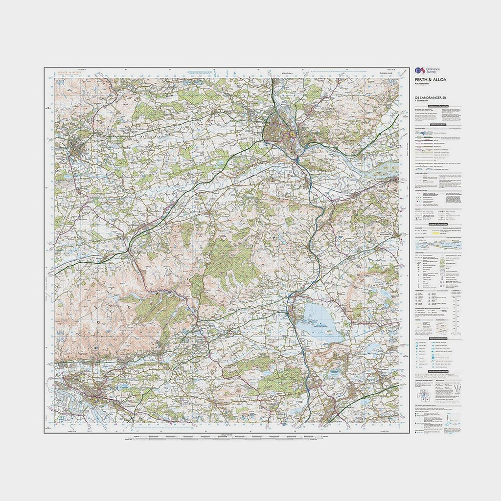 Landranger Active 58 Perth & Alloa, Auchterarder Map With Digital Version