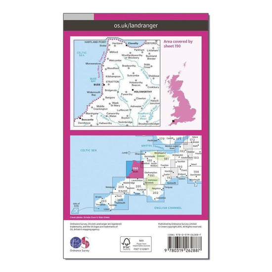 Landranger 190 Bude & Clovelly, Boscastle & Holsworthy Map With Digital Version
