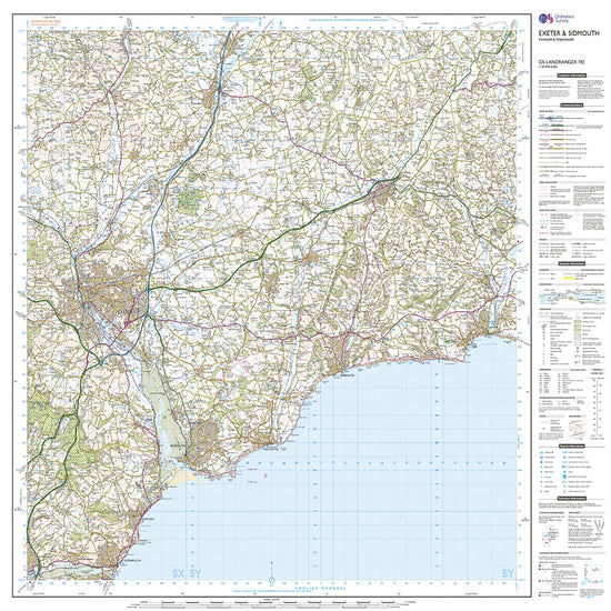 Landranger Active 192 Exeter & Sidmouth, Exmouth & Teignmouth Map With Digital Version
