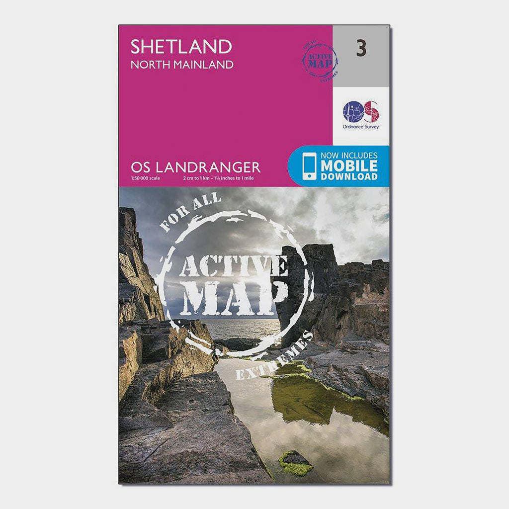 Landranger Active 3 Shetland  Sullom Voe & Whalsay Map With Digital Version