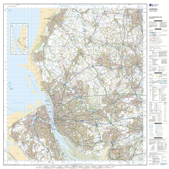 Landranger Active 108 Liverpool, Southport & Wigan Map With Digital Version