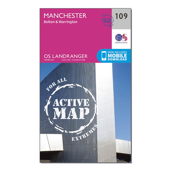Landranger Active 109 Manchester, Bolton & Warrington Map With Digital Version