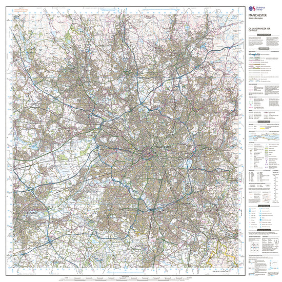 Landranger Active 109 Manchester, Bolton & Warrington Map With Digital Version