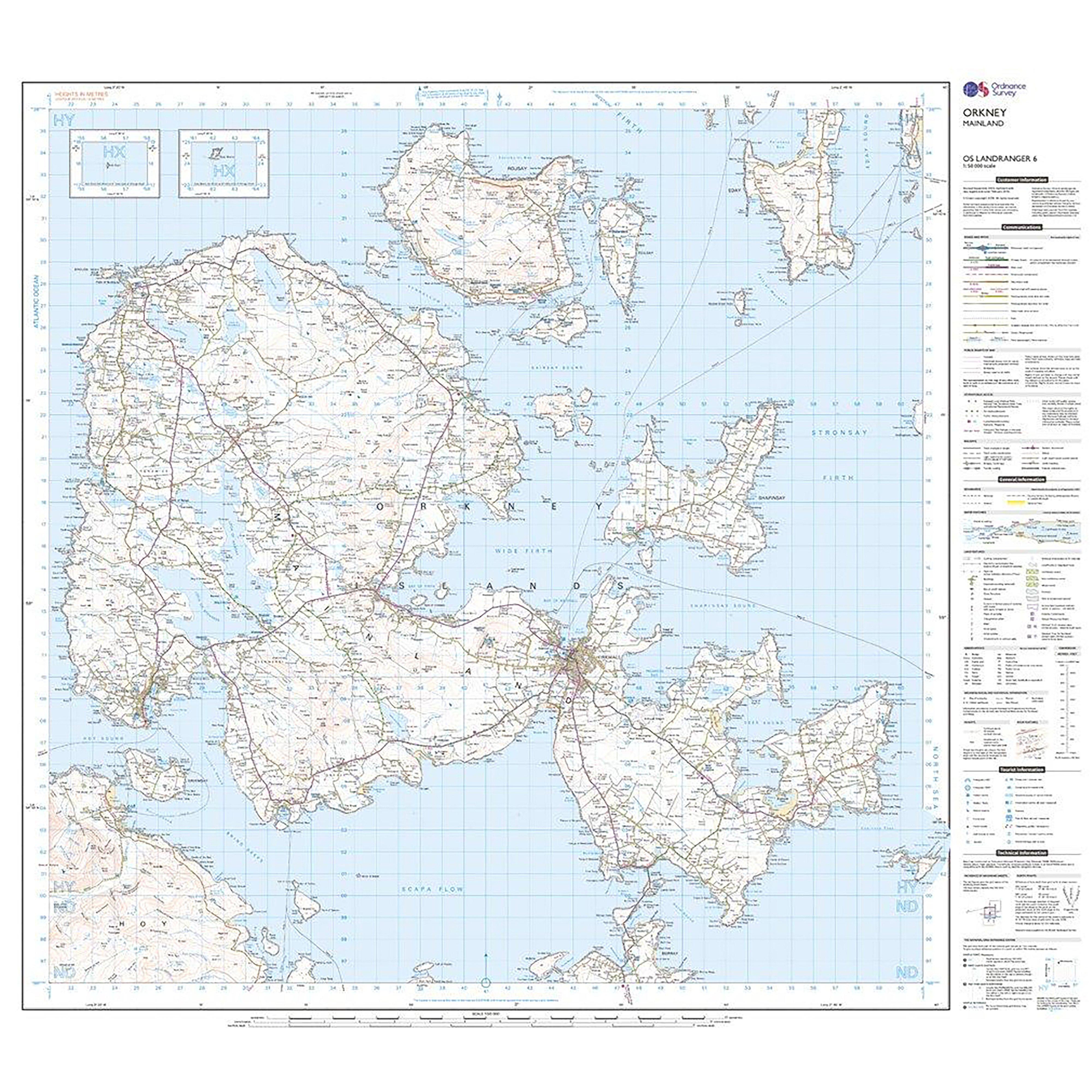 Landranger Active 6 Orkney  Mainland Map With Digital Version
