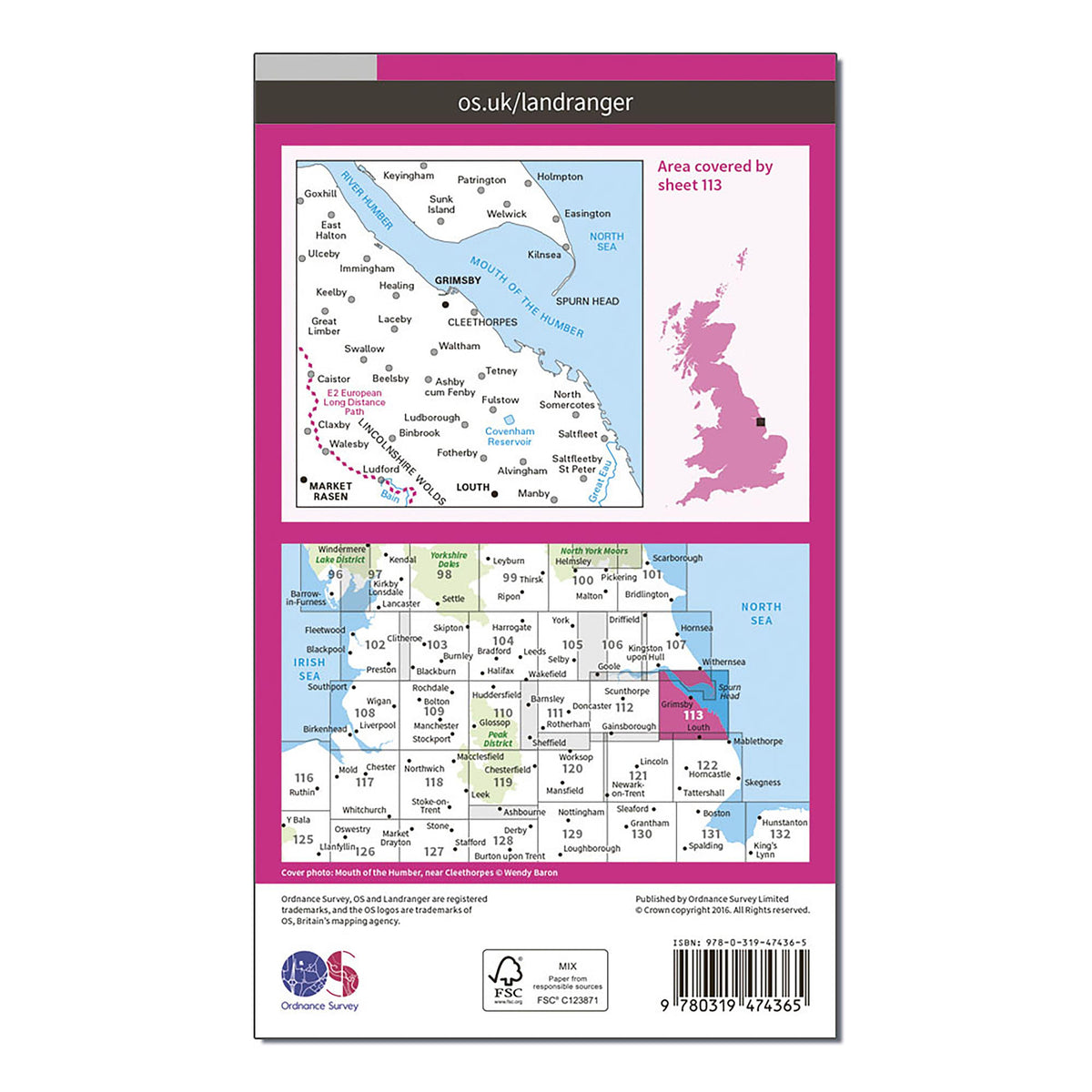 Landranger Active 113 Grimsby, Louth & Market Rasen Map With Digital Version