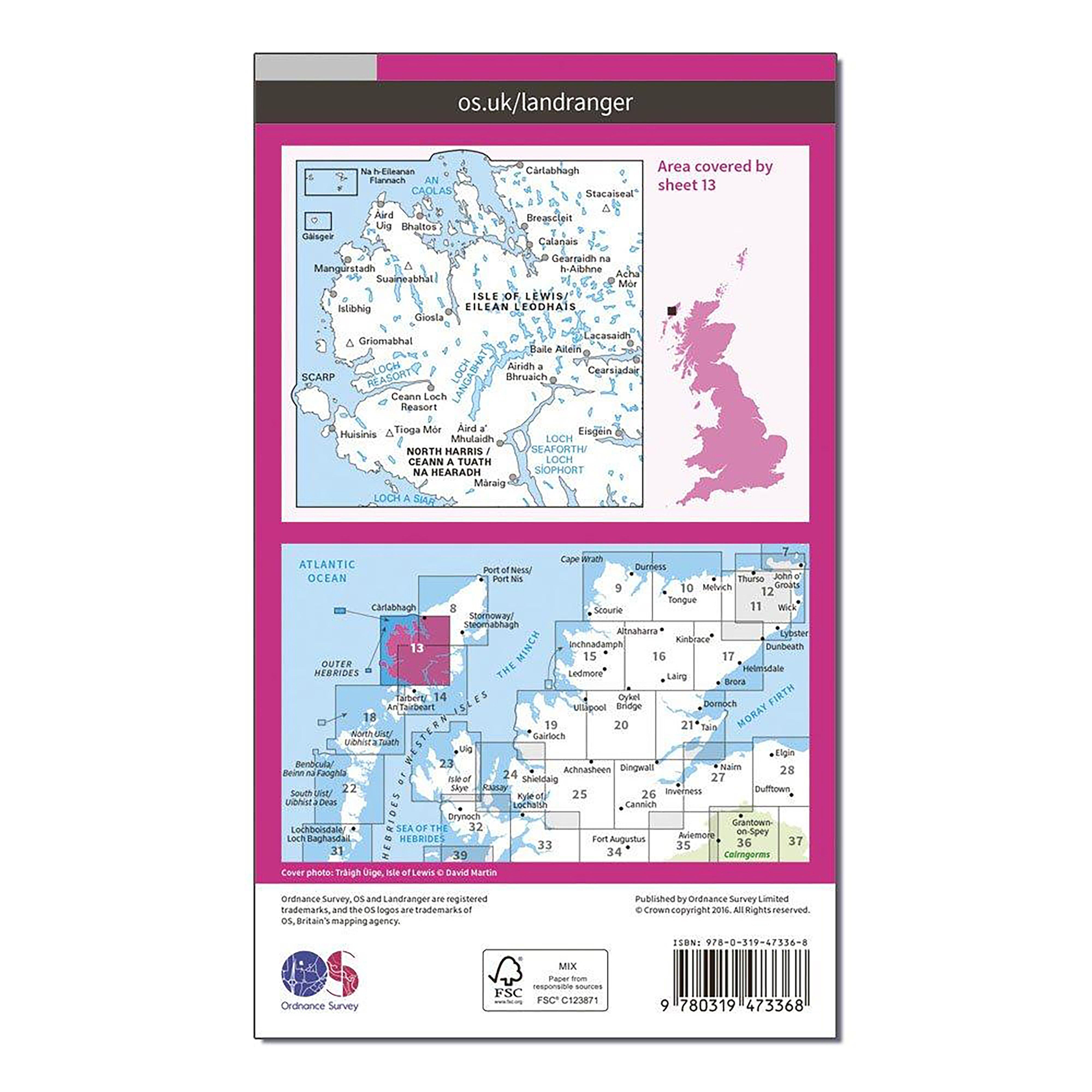 Landranger Active 13 West Lewis & North Harris Map With Digital Version