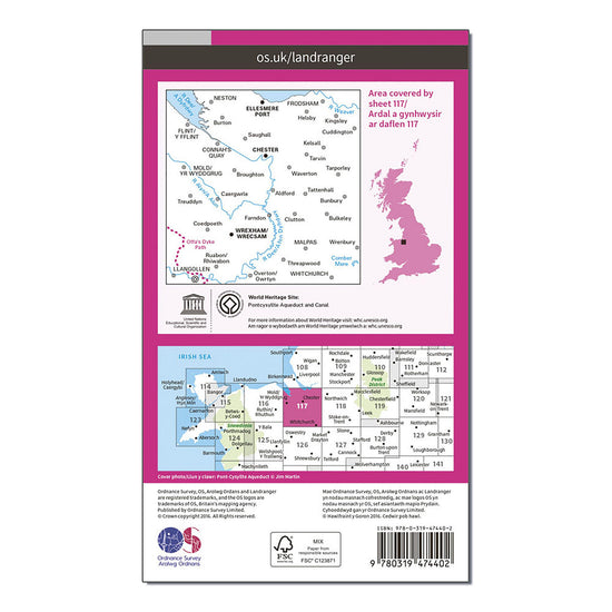 Landranger Active 117 Chester & Wrexham, Ellesmere Port Map With Digital Version