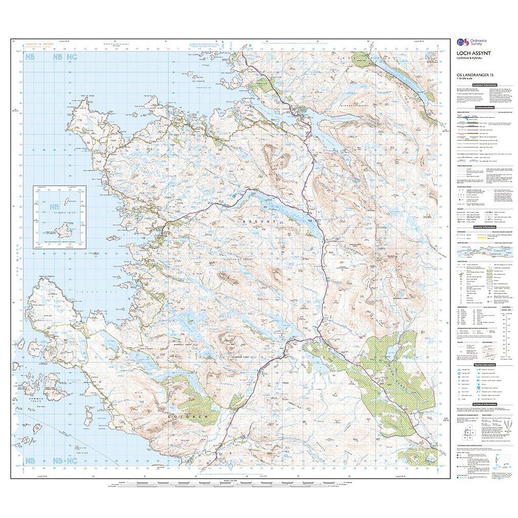 Landranger Active 15 Loch Assynt, Lochinver & Kylesku Map With Digital Version