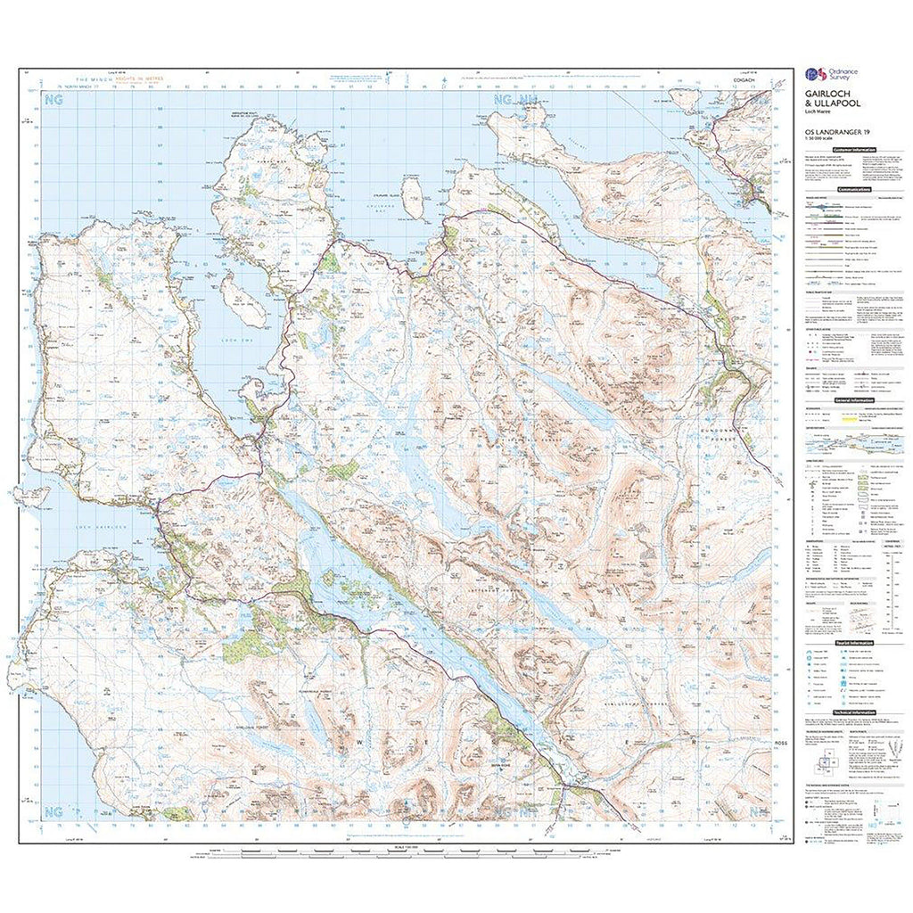 Landranger Active 19 Gairloch & Ullapool, Loch Maree Map With Digital Version