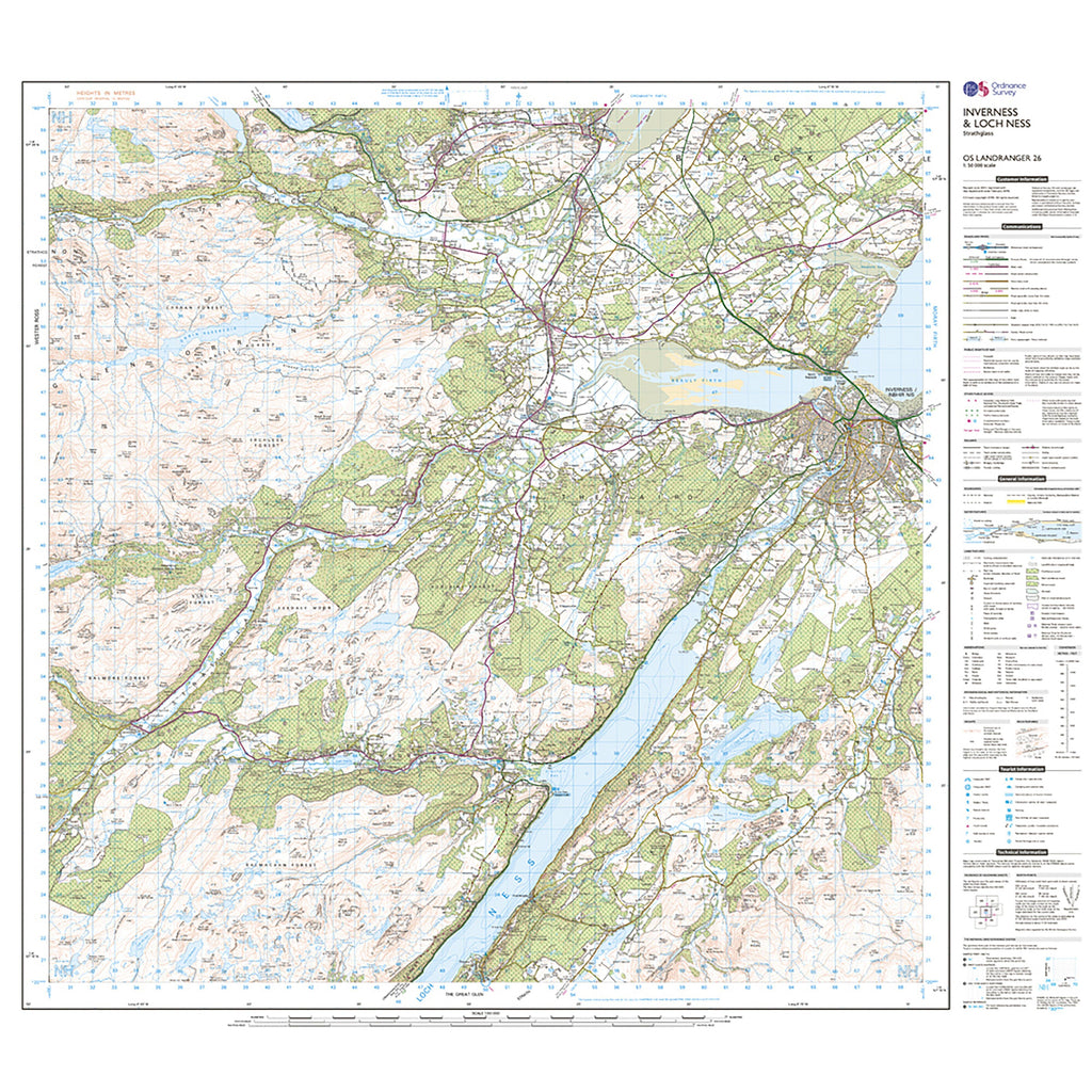 Landranger Active 26 Inverness & Loch Ness, Strathglass Map With Digital Version