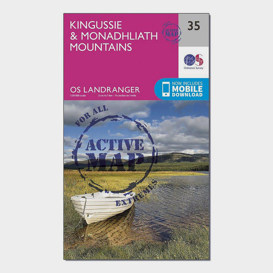 Landranger Active 35 Kingussie & Monadhliath Mountains Map With Digital Version