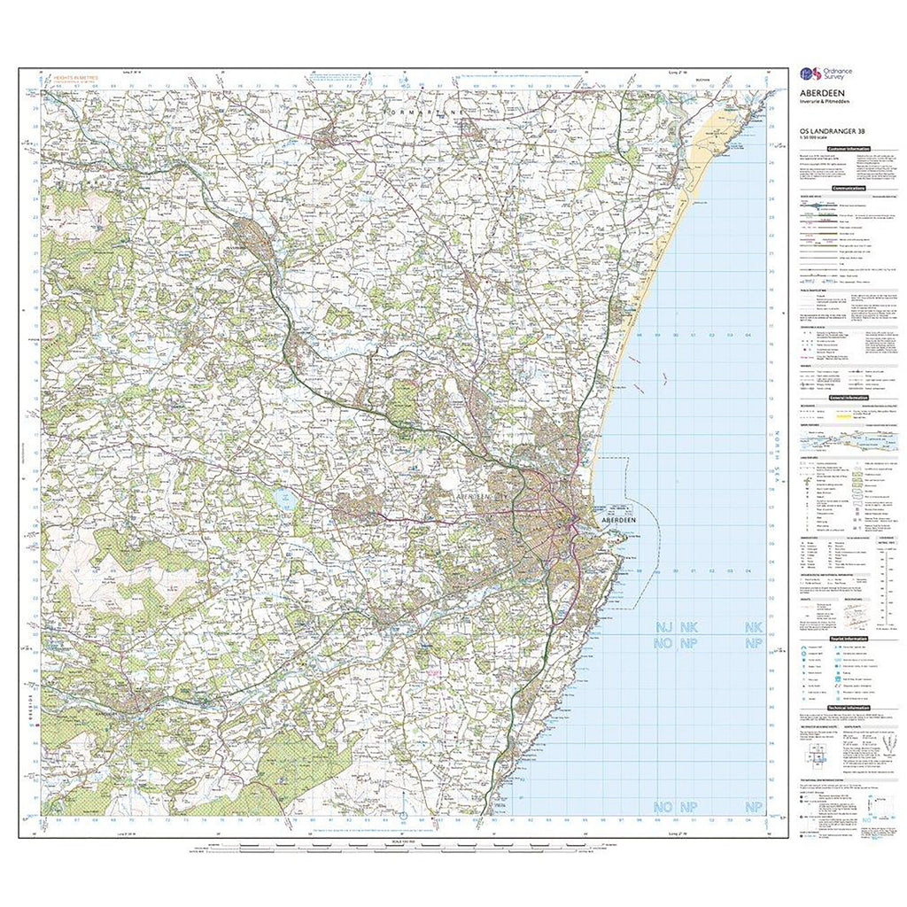 Landranger Active 38 Aberdeen, Inverurie & Pitmedden Map With Digital Version