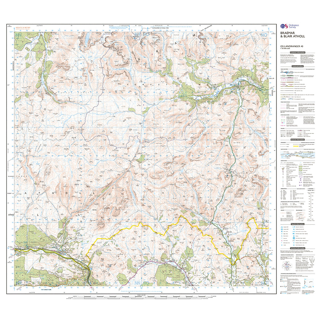 Landranger Active 43 Braemar & Blair Atholl Map With Digital Version