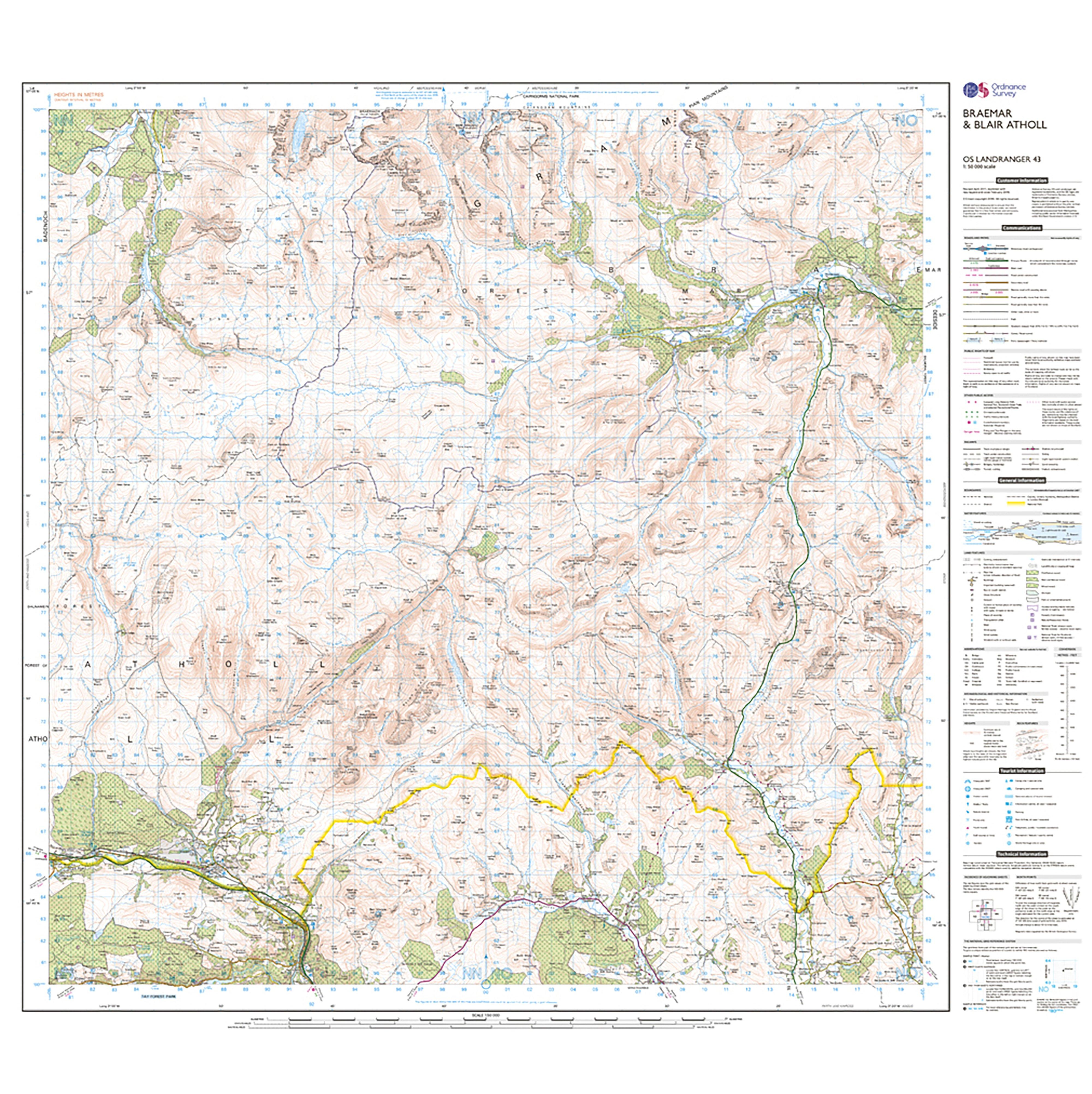 Landranger Active 43 Braemar & Blair Atholl Map With Digital Version
