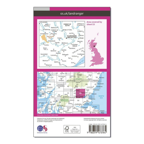 Landranger Active 53 Blairgowrie & Forest of Alyth Map With Digital Version