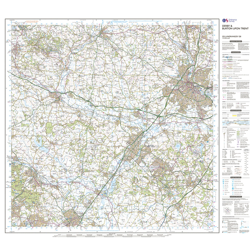 Landranger Active 128 Derby & Burton upon Trent Map With Digital Version