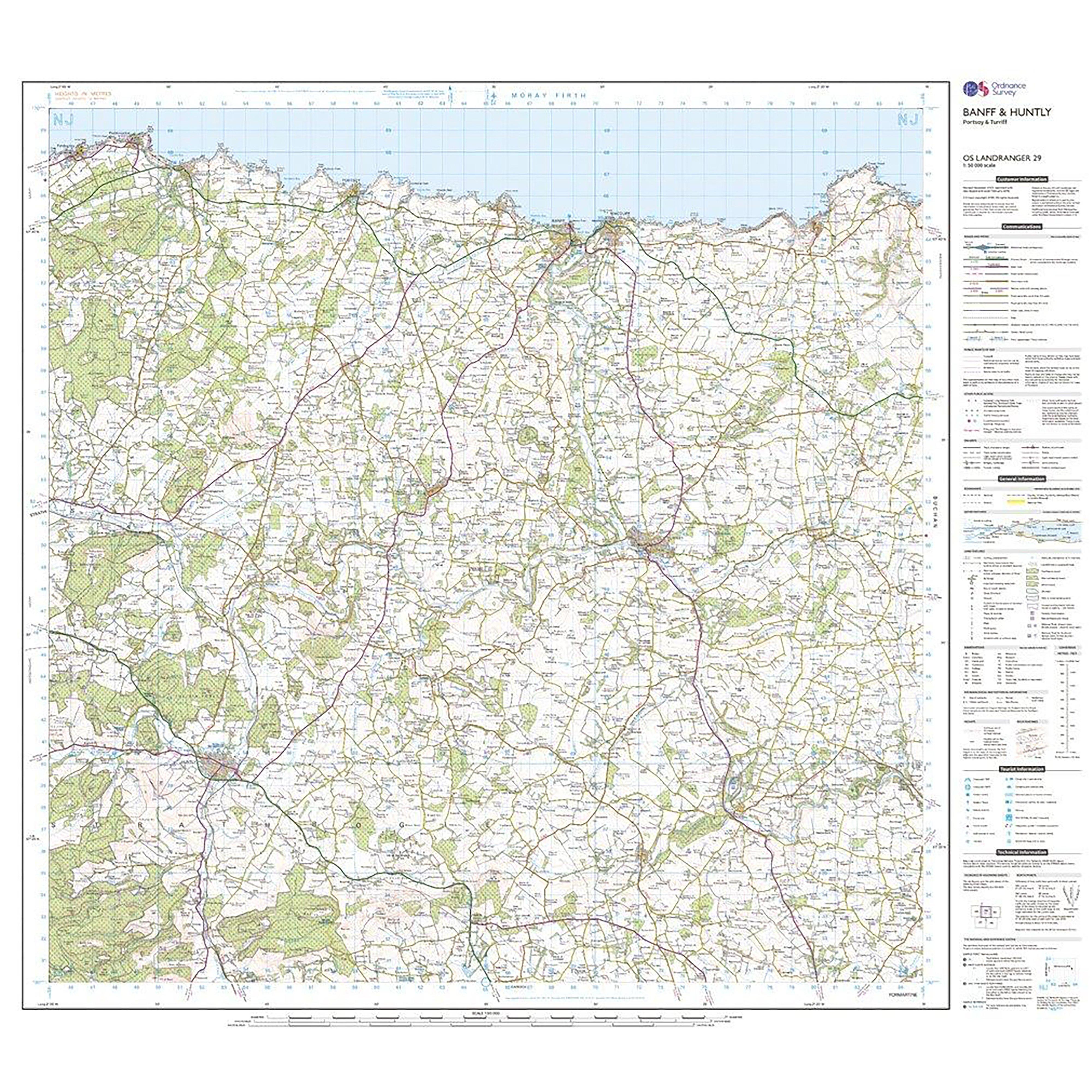 Landranger Active 29 Banff & Huntly, Portsoy & Turriff Map With Digital Version