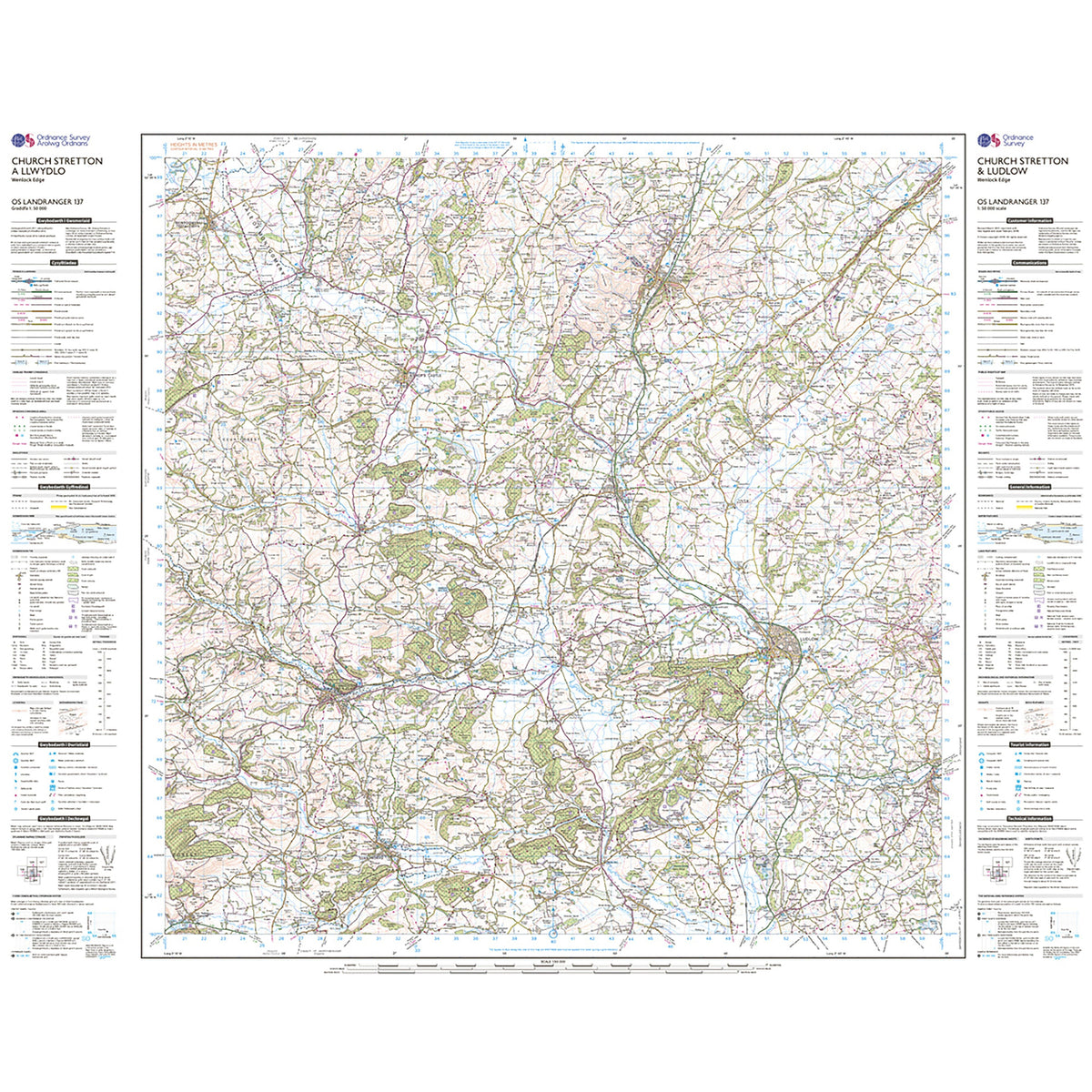 Landranger Active 137 Ludlow  Church Stretton Wenlock Edge Map With Digital Version