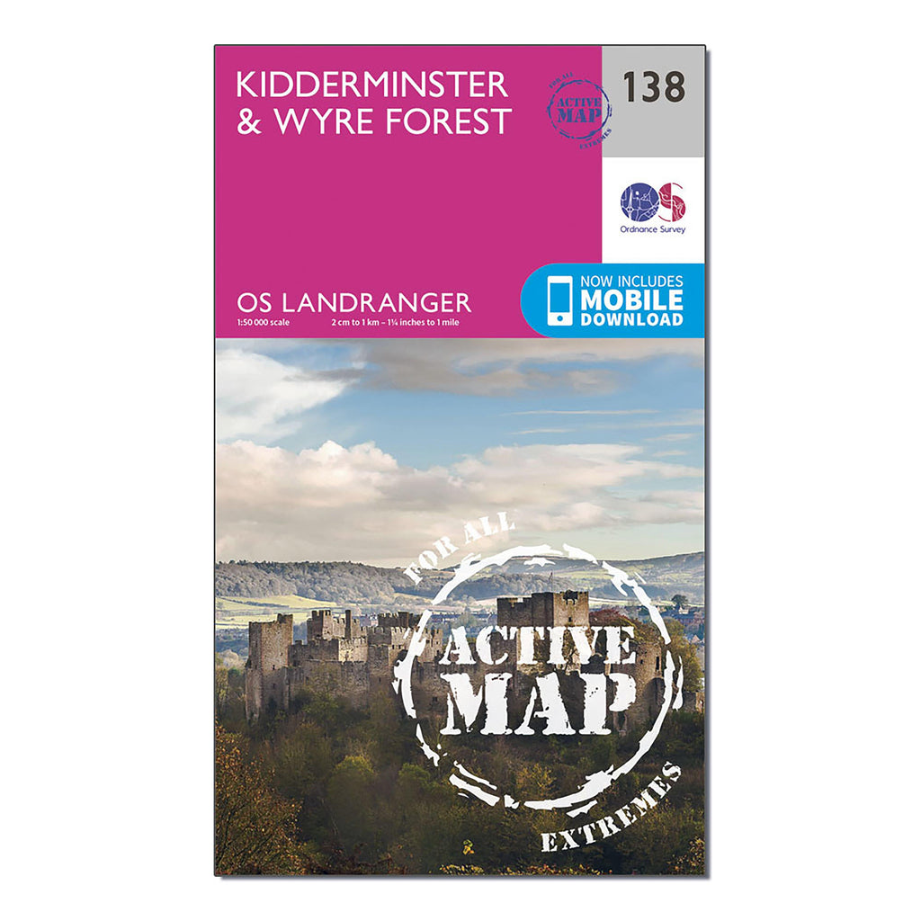 Landranger Active 138 Kidderminster & Wyre Forest Map With Digital Version