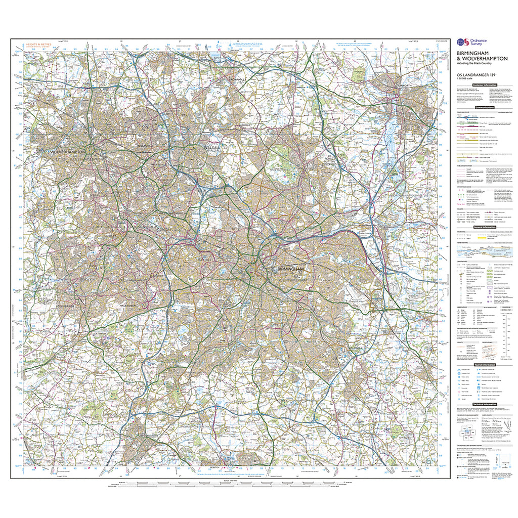 Landranger Active 139 Birmingham & Wolverhampton Map With Digital Version