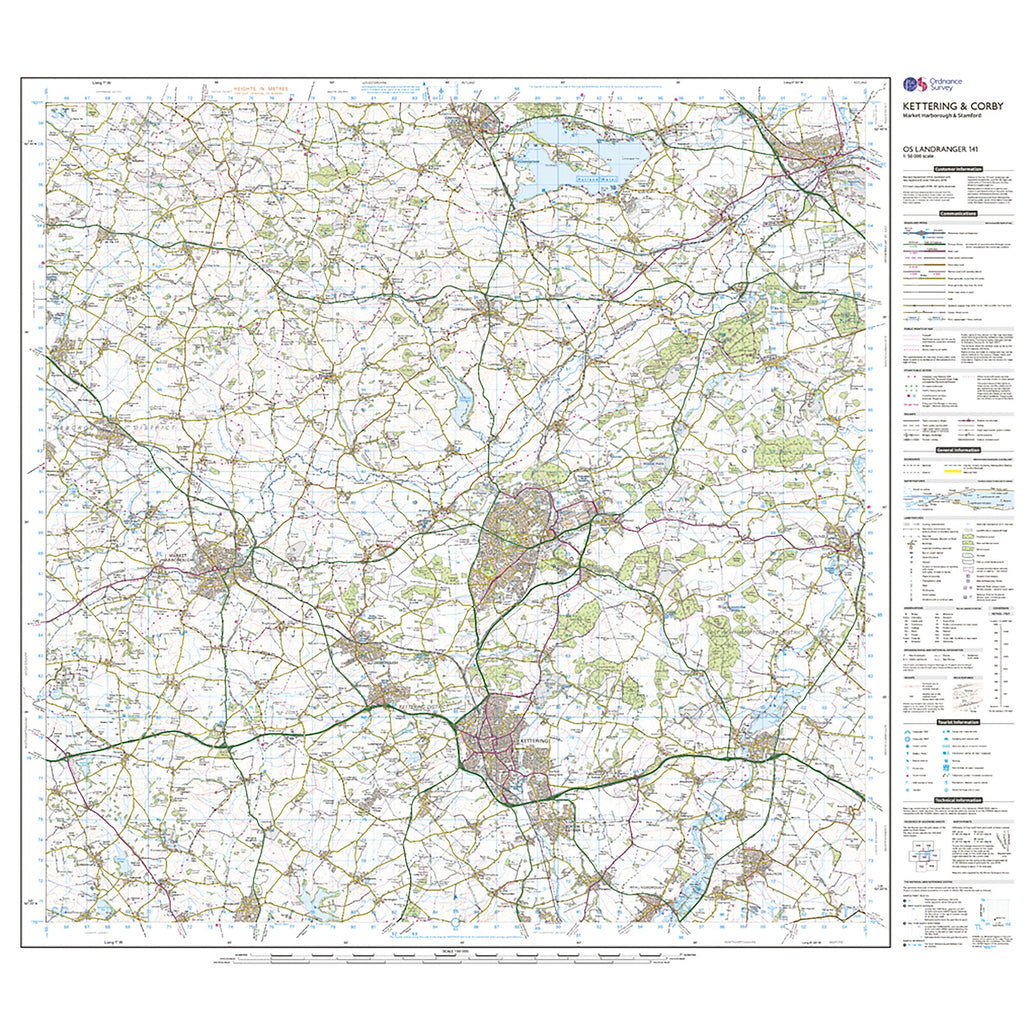 Landranger Active 141 Kettering & Corby Map With Digital Version