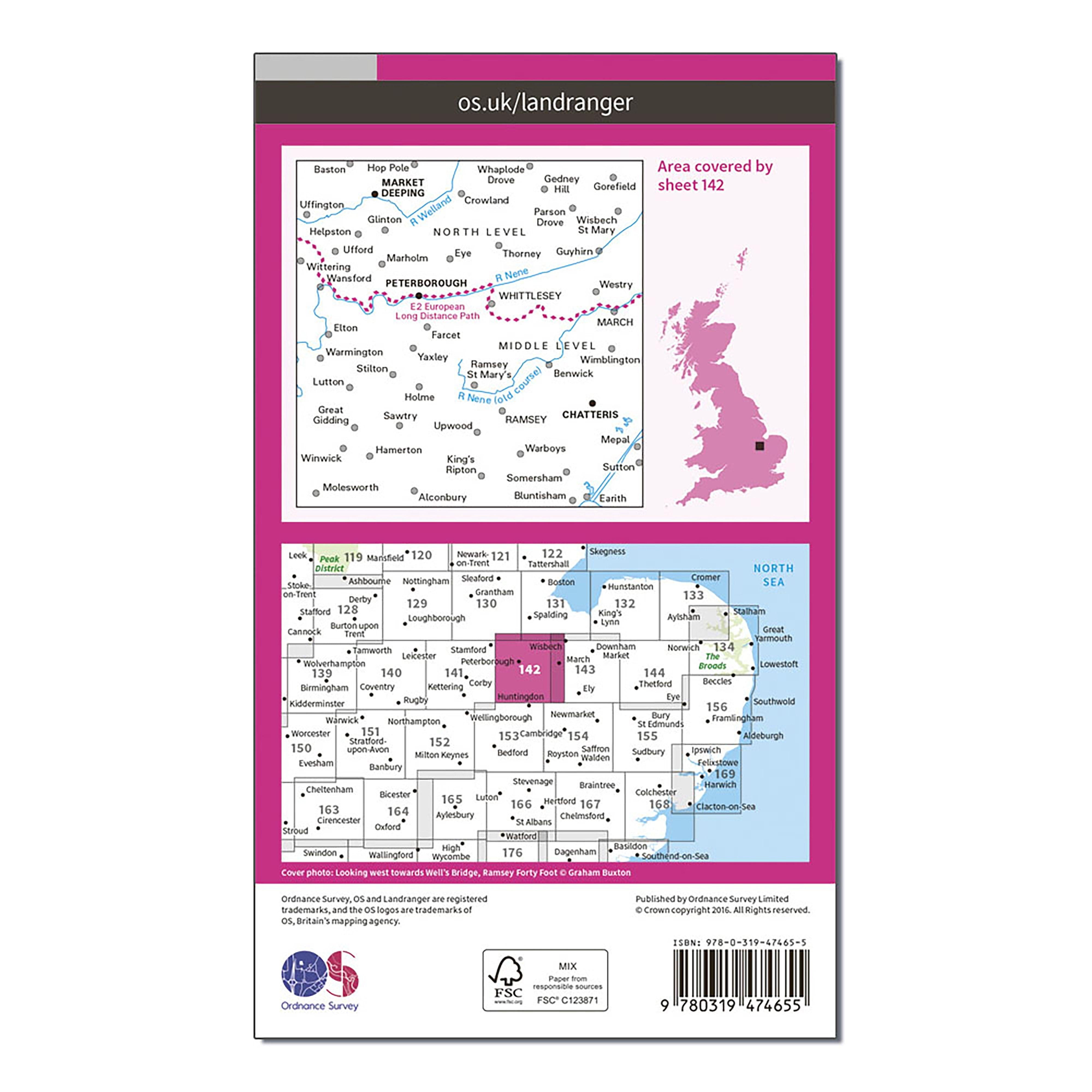 Landranger Active 142 Peterborough, Market Deeping & Chatteris Map With Digital Version