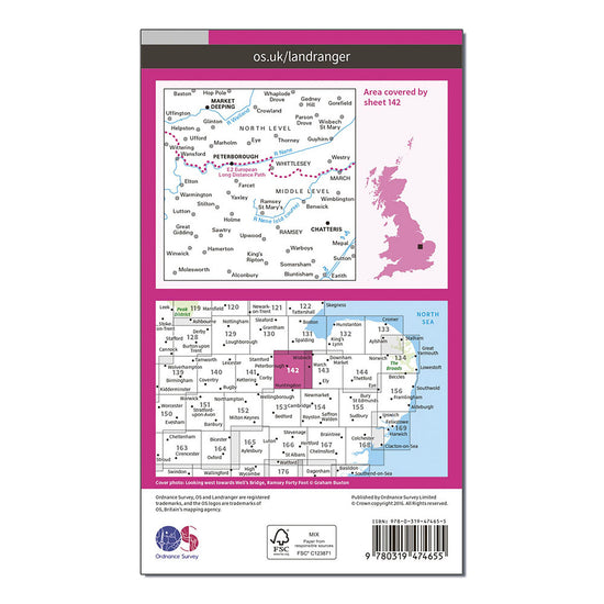 Landranger Active 142 Peterborough, Market Deeping & Chatteris Map With Digital Version