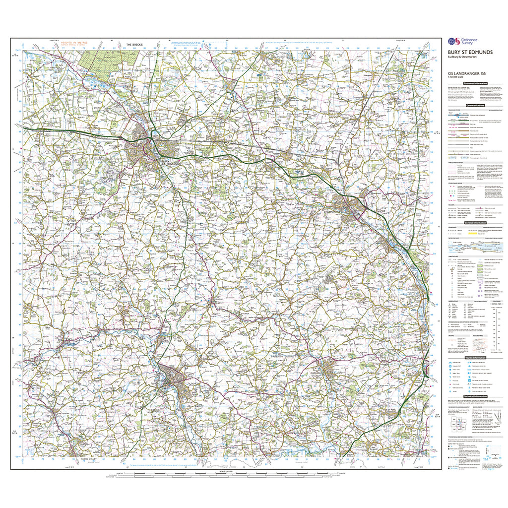 Landranger Active 155 Bury St Edmunds, Sudbury & Stowmarket Map With Digital Version